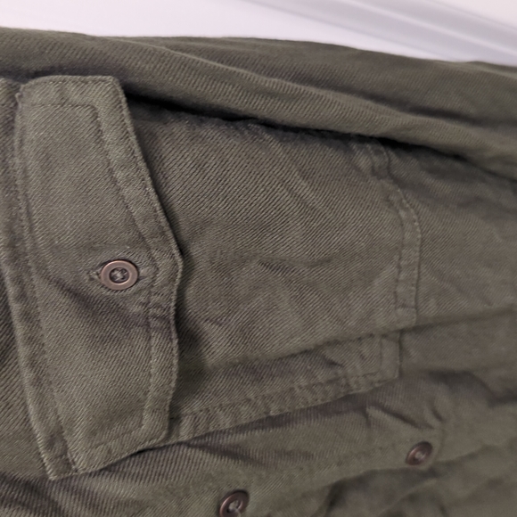 H&M Khaki Green Button Down Top/Dress (Size 2) - Picture 2 of 4